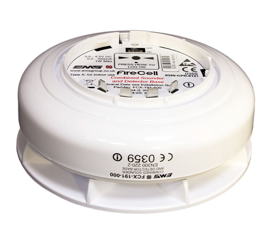 EMS FireCell Wireless Sounder Detector Base (FCX-191-000) - JEM Systems UK