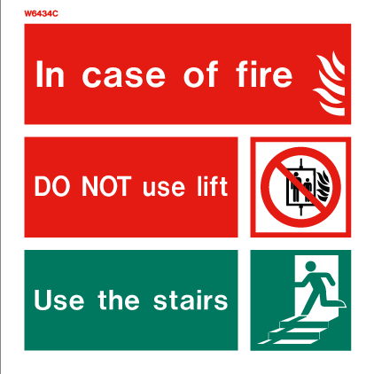 Firechief Sign IN CASE OF FIRE White (W6434C)