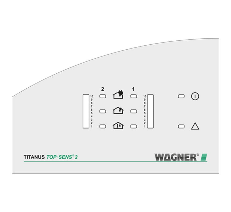 WAGNER TITANUS Top·Sens® Front Film Sheet for 2 Detectors (3 Alarm + Bar Graph) (AD-10-1210) - JEM Systems UK