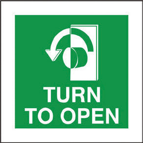 Jewel TTOAR Turn to Open Sign (Anti-Clockwise), Rigid, 100x100mm
