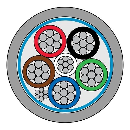 CQR CABS6/GY/LSF/100 6-Core Belden Style 9536 Screened Cable Reel, Type 2, LSF, 100m, Grey
