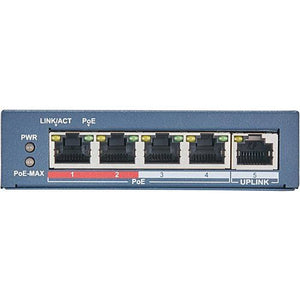Hikvision DS-3E0105P-E Pro Series 4-Port Unmanaged PoE Switch, 4 × 10-100 Mbps PoE RJ45 60W