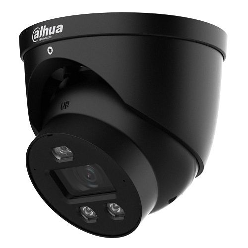Dahua DH-IPC-HDW3649HP-AS-PV-0280B-PRO-BL WizColour Series 6MP Smart Dual Light Active Deterrence Eyeball TIOC Pro IP Camera, 2.8mm Fixed-focal Lens, Black