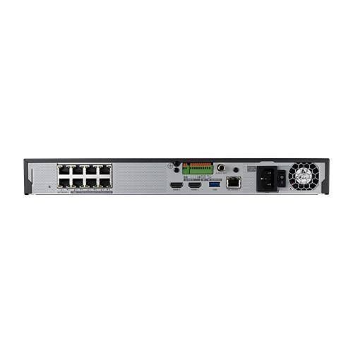 Hanwha XRN-815S 12MP 8-Channel 100Mbps 2 SATA NVR with 8 PoE Ports, Black