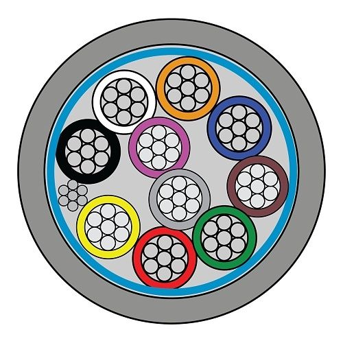 CQR CABS10 100M Type 2 LSF Belden Style 9540 Screened 10 Core Cable Reel, Grey