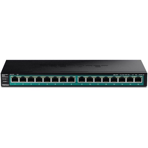 TRENDnet TPE-TG161H-UK 16-Port Gigabit PoE+ Switch, (Replaces TPE-TG160H)