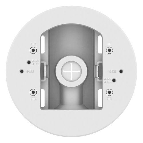 Hanwha SBD-140PMW/VEX Pole Mount, Core Aluminum, Cap Plastic, Mount Screw Size TR20 Camera, TR30 Steel Strap, White