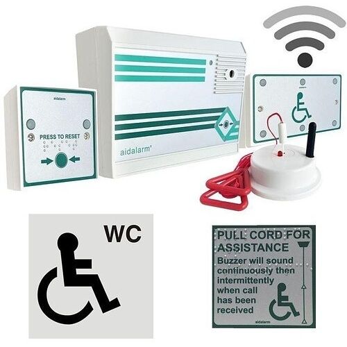 Hoyles A600WKITM Aidalarm Wireless Disabled Toilet Alarm Kit, Mains Powered Controller