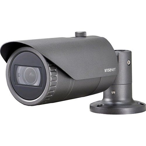 Hanwha QNO-6082R Q Series, WDR IP66 2MP 3.2-10mm Motorized Varifocal Lens, IR 30M IP Bullet Camera, Grey
