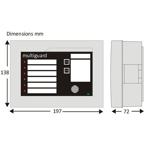 Hoyles MG212100 Multiguard Series 6-Way Annunciator with Global Reset and PSU