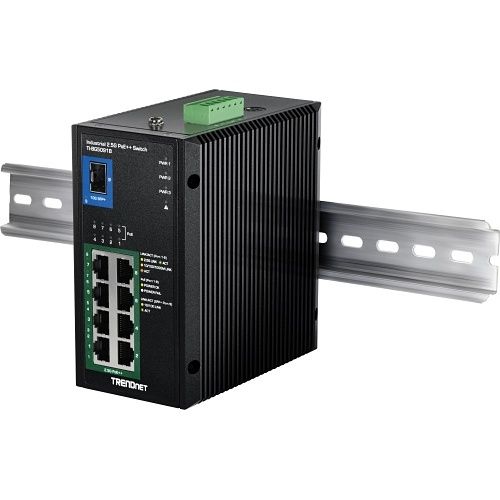 TRENDnet TI-BG5091B 9-Port Industrial 2.5G DIN-Rail PoE++ Switch with 10G SFP+ Port