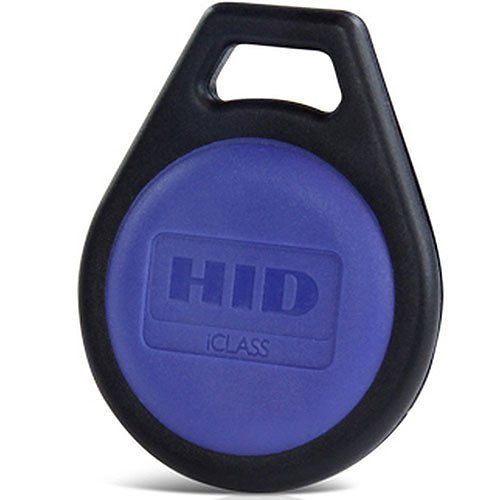 HID 2050PNNMN iCLASS Key II 2K/2 Contactless Smart Key Fob, Programmed iCLASS, Matching iCLASS Numbers, Black with Blue Insert