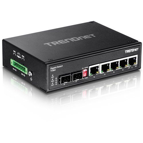 TRENDnet TI-G62 6-Port Hardened Industrial Gigabit DIN-Rail Switch