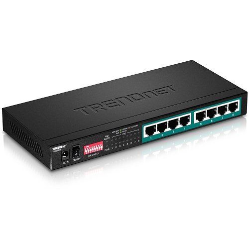 TRENDnet TPE-LG80 8-Port Gigabit Long Range PoE+ Switch, Signal Up to 200m. 65W