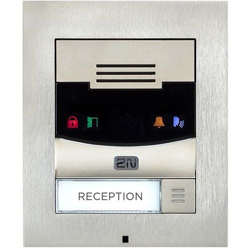 2N 9155301CS IP Solo 1-Button Intercom Door Station Module with Camera, IP54, 12VDC, Surface Mount, Nickel