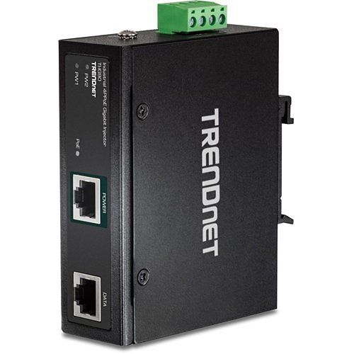 TRENDnet TI-IG90 Hardened Industrial 90w Gigabit 4pPoE Injector,4-Pair Power Over Ethernet, PoE(15.4w), PoE Ip30, Din-Rail/Wall Mount Included, 4-Pair PoE Up To 100m