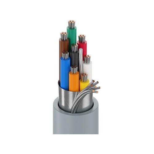 Belden 9538.01305 24-8 Computer EIA RS-232 Stranded Cable, TC, Semi-Rigid PVC Insulation, Overall Beldfoil Shield, PVC Jacket, 305m Reel, Chrome