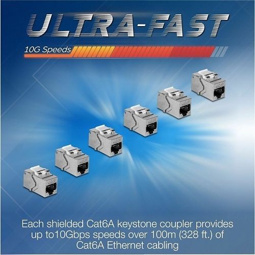 TRENDnet TC-KC06C6A CAT6A RJ-45 Keystone Inline Coupler, 6-Pack