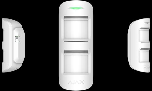 Ajax 38197.33.WH1 MotionProtect Outdoor Wireless PIR Motion Detector, Anti‑Masking, 3–15 m Range, White