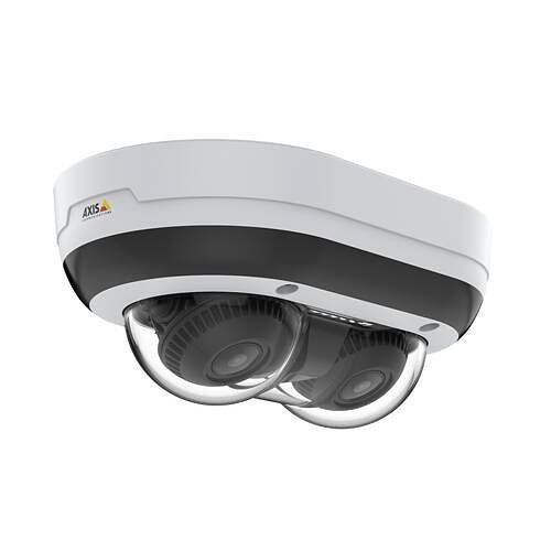 AXIS P4707-PLVE P47 Series 2x5MP Zipstream 2.5x Zoom Multidirectional Panoramic Vandal Dome Camera, 3.3-8.1mm Varifocal Lens, IP67