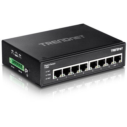 TRENDnet TI-G80 8-Port Hardened Industrial Gigabit DIN-Rail Switch