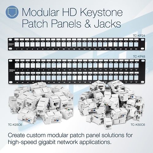 TRENDnet TC-KP48 48-Port Blank Keystone 2U HD Patch Panel