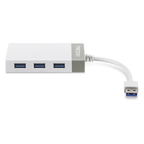 TRENDnet TU3-ETGH3 USB 3.0 to Gigabit Adapter with USB Hub