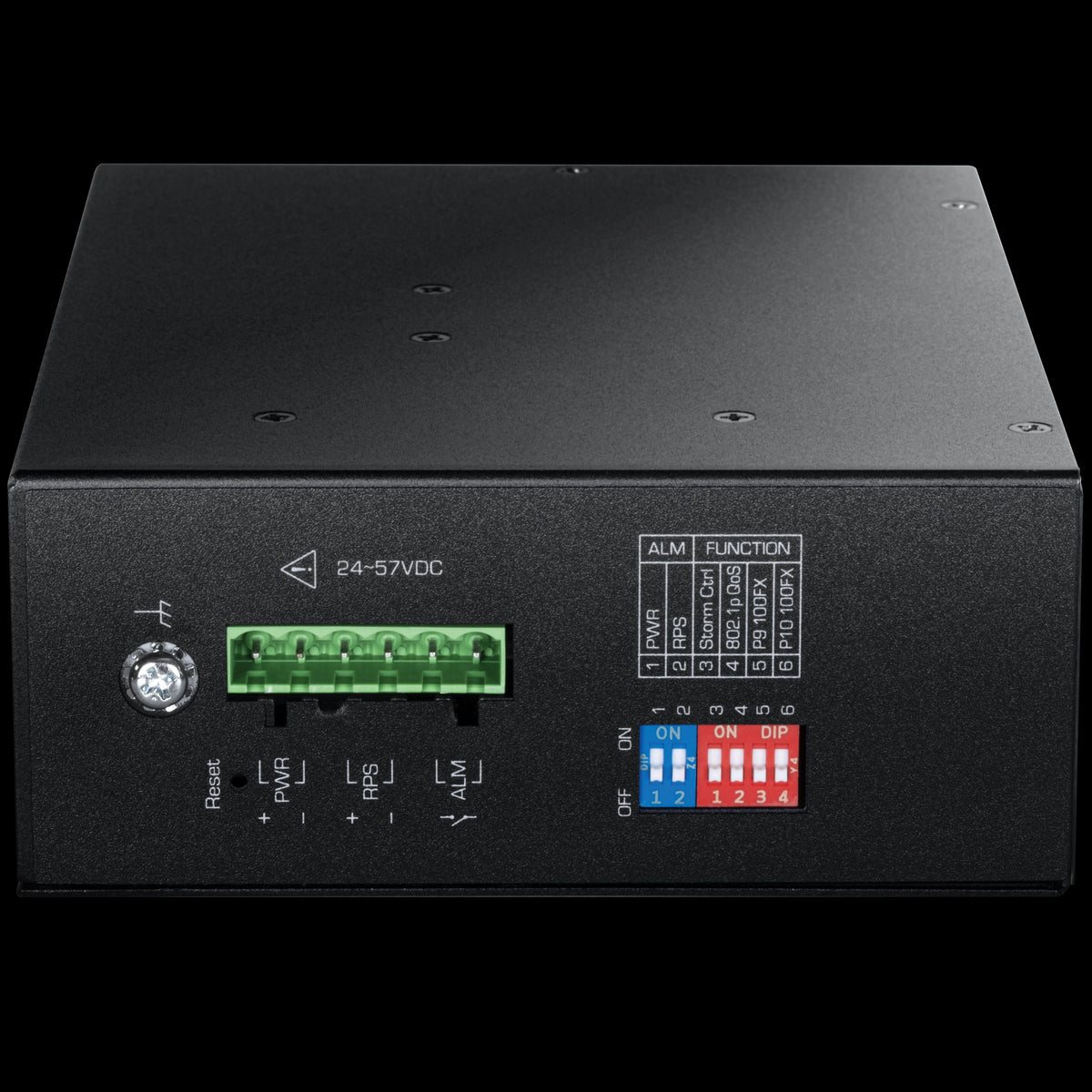TRENDnet TI-PG103i 10-Port Industrial Gigabit L2 Managed PoE+ DIN-Rail Switch 24-57V, (8) Gigabit PoE+ Ports, (2) SFP Ports, IP40, Metal Housing