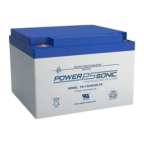 Power Sonic PS-12260 FR VDS General Purpose VRLA Battery, 12V, 26A