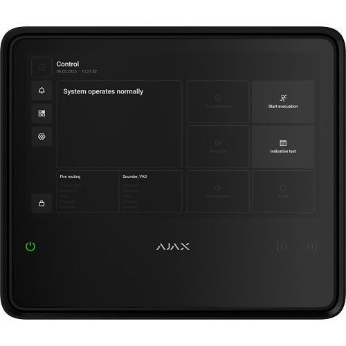 Ajax 125733.315.BL Fire Hub Jeweller Wireless Control and Indicating Equipment, EN54, Black