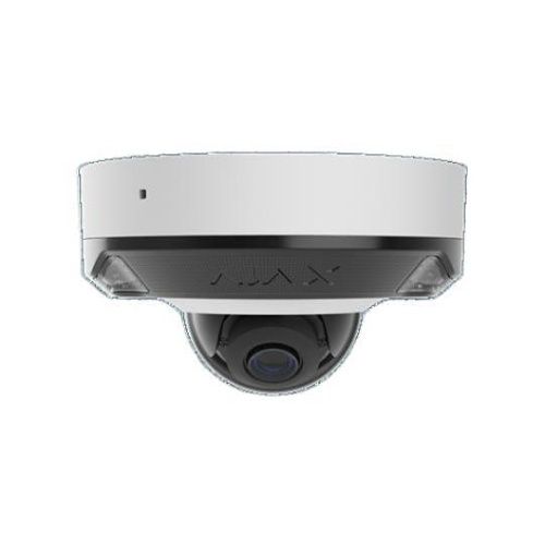 Ajax 126273.214.WH1 8MP DomeCam Mini HL Wired AI-Powered Security IP Camera with Hybrid Illumination, TrueWDR, Microphone, and PoE/12V, 2.8mm Lens, White