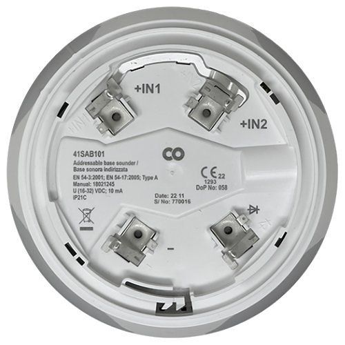 Comelit PAC 41SAB101 Logifire Series Addressed Sounder Base, 32 Tones, White