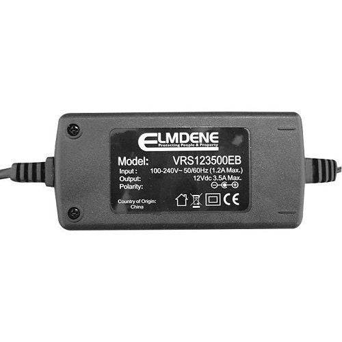 Elmdene VRS123500EB 12V DC, Switch Mode PSU 3.5A, UK EB, European EE, Plug, Size 120 x 50 x 30