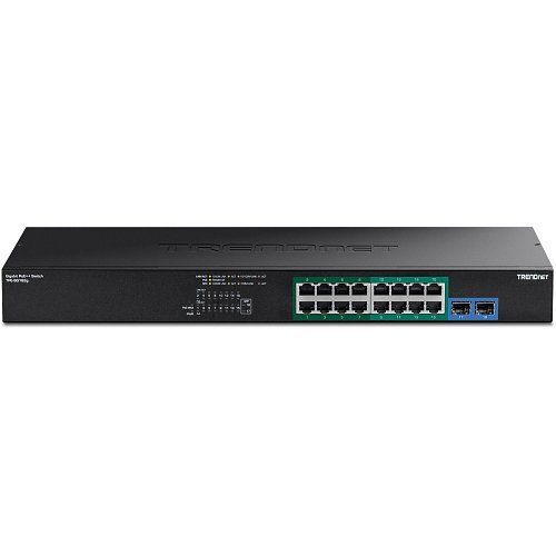 TRENDnet TPE-BG182G 18-Port Gigabit 4PPoE Switch, 8-Gigabit 4PPoE Ports Up to 95W and 8-Gigabit PoE+ Ports Up to 30W