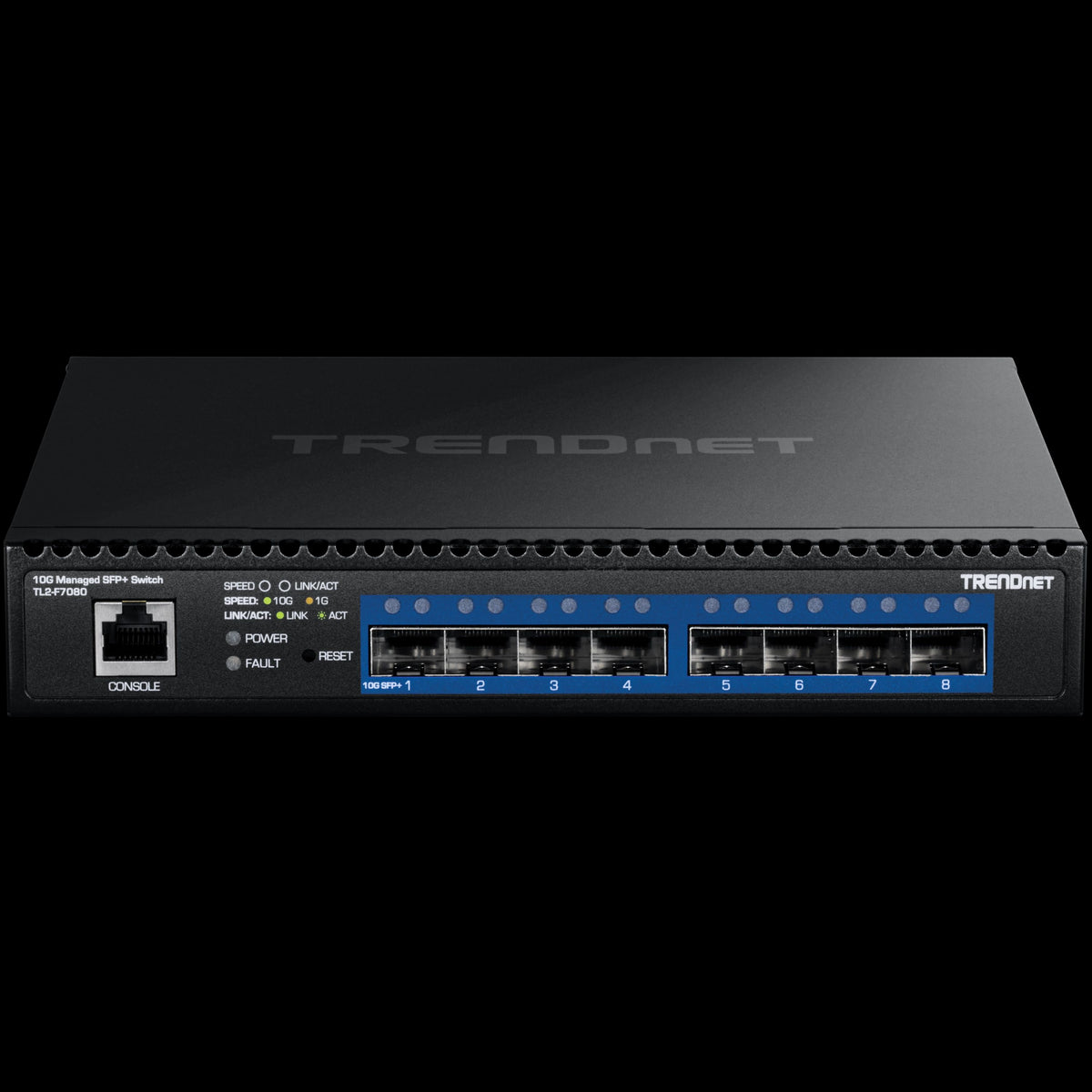 TRENDnet TL2-F7080 8-Port 10G Layer 2 Managed SFP+ Switch, Smart Fan