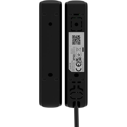Ajax 143555.177.BL1 Superior DoorProtect G3 Fibra Door Opening Detector, Grade 3, Detects Impact, Tilt, Magnetic Masking, Black, (Replaces 61341.177.BL)