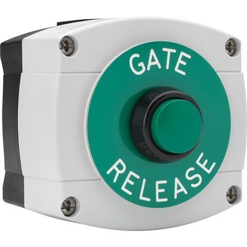 3E 3E0656-GB-GR Raised Exit Button, Momentary Contact, IP66 Ingress Protection, Surface Mount, GATE RELEASE Text