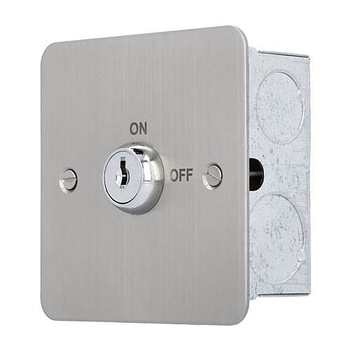 CDVI KEY-SFMAKA KEY-S Series 1-Gang 2-Position Flush Mount Square Keyswitch, Maintained, Keyed Alike, Stainless Steel
