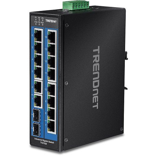 TRENDnet TI-G162 16-Port Industrial Gigabit DIN-Rail Switch