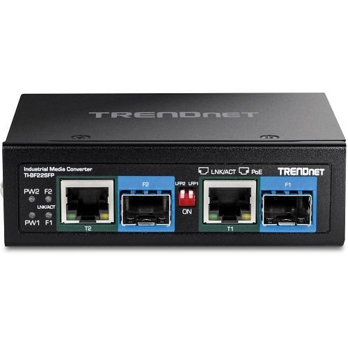 TRENDnet TI-BF22SFP 2-Port Industrial SFP to Gigabit PoE++ Media Converter