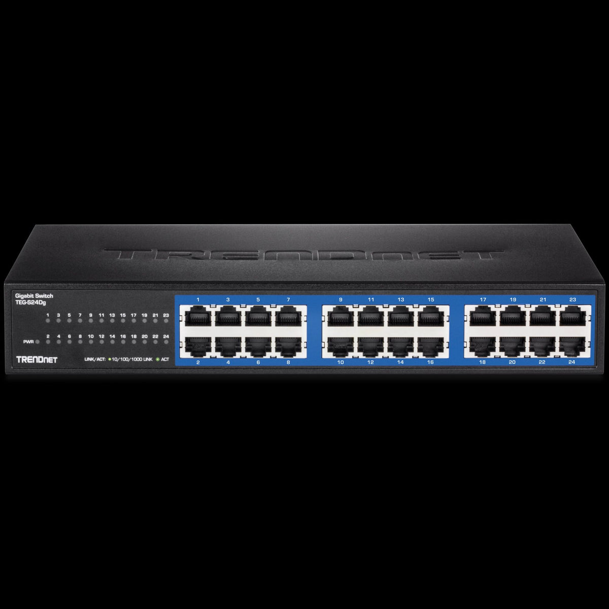 TRENDnet TEG-S24DG 24‑Port Gigabit GREENnet Unmanaged Switch Metal Desktop Design, 48Gbps Switching Capacity, (Replaces TEG-S16G, TEG-S24G)