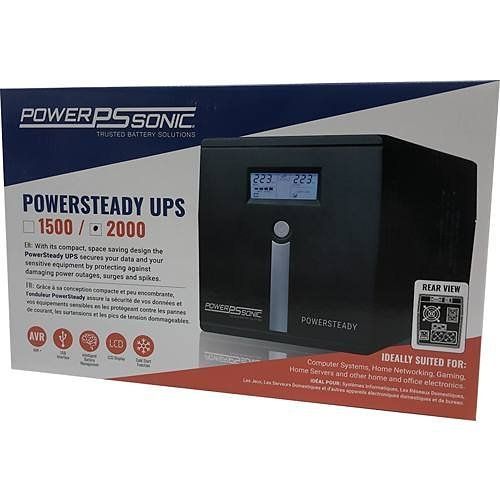 Power Sonic 2000 Powersteady Series, 16A, UPS with Battery Charger, 12V 9AHx2, Tower, LCD display