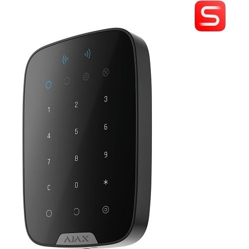 Ajax 133211.83.BL1 Superior KeyPad Plus Jeweller Wireless Keypad with Touch Buttons Supporting Authentication via Pass, Tag, and Codes, Black, (Replaces 70225.83.BL1)