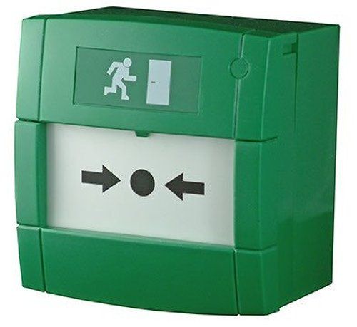 KAC M3A-G000SG-K013-13 Indoor Break Glass Manual Call Point, EN54-11 Certified, Surface Mount, Green
