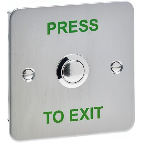 STP STP-SPB002F Flush Mount Exit Button, 19mm, Stainless Steel