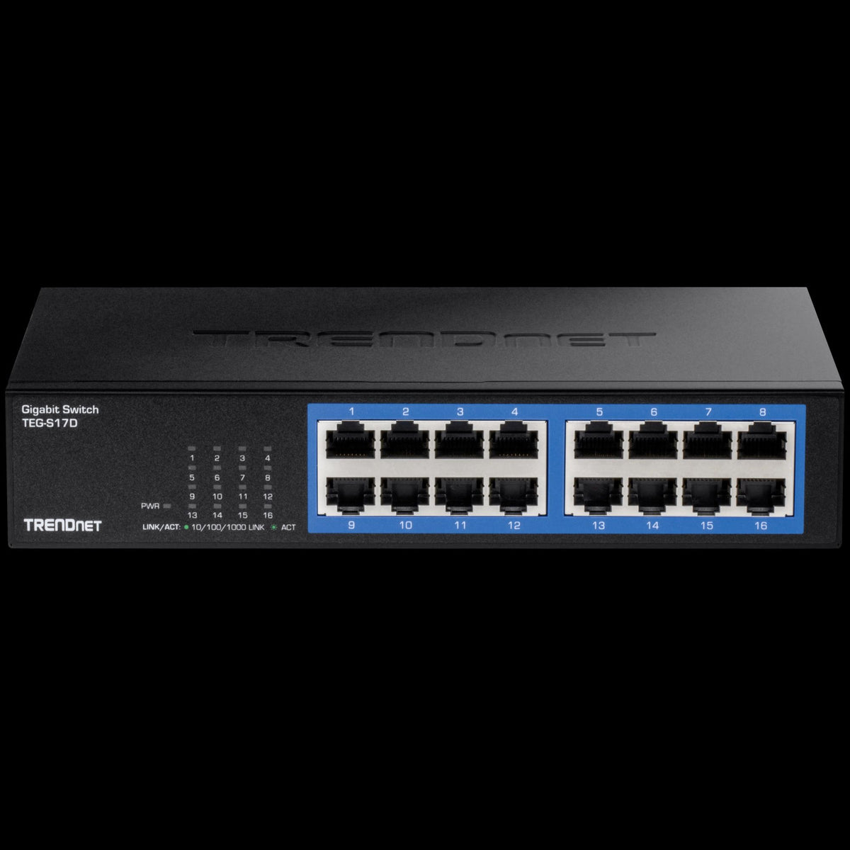 TRENDnet TEG-S17D 16‑Port Gigabit Desktop Unmanaged Switch Metal Housing