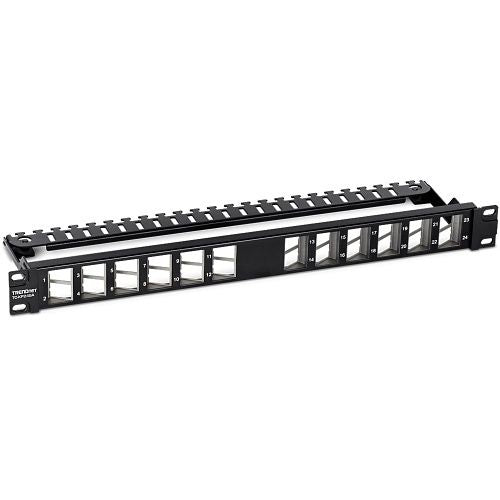 TRENDnet TC-KP24SA 24-Port Blank Angled Keystone Shielded 1U Patch Panel
