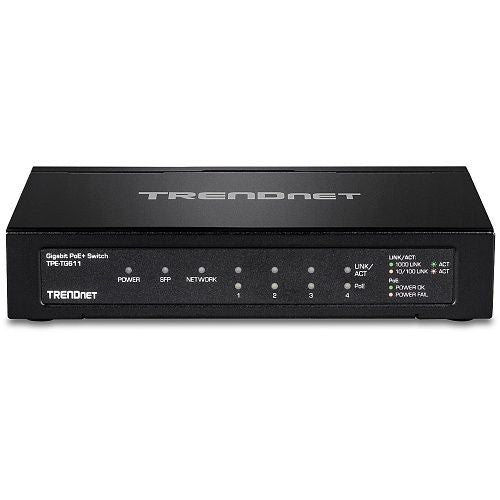 TRENDnet TPE-TG611 6-Port Gigabit PoE+ Switch, 65W