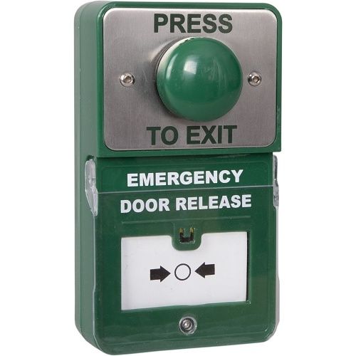 RGL DU-GB-PTE Dual Unit Button and EDR, Green