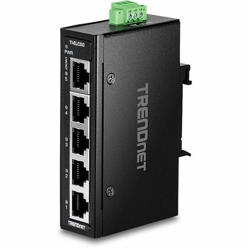 TRENDnet TI-ELC50 5-Port Industrial Fast Ethernet DIN-Rail Mini Switch